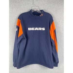 Reebok‎ RBK Chicago Bears Shirt Mens M Blue Long Sleeve Mock Neck Stitched NFL